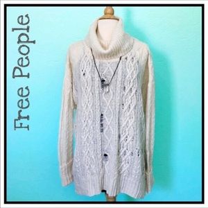 🌹NWOT FP Distressed Complex Cable Knit Sweater 🌹